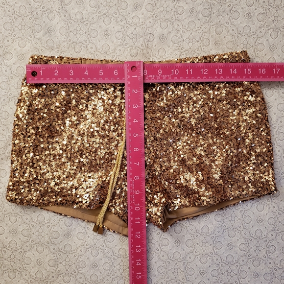 Gold Sequin Women's Shorts - Picture 3 of 8